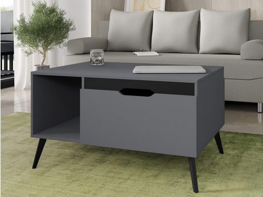 Table basse rectangulaire DADIZELE gris/noir