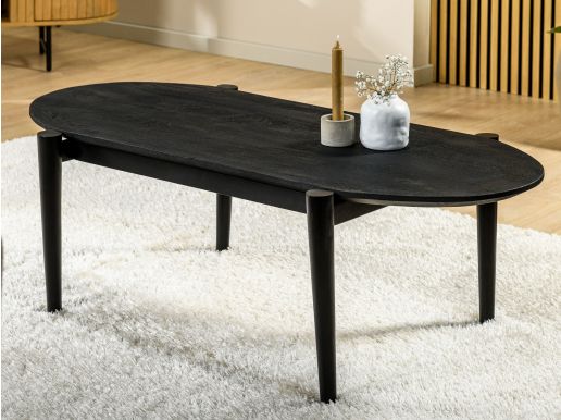 Table basse ovale ROKIA 120 cm noir