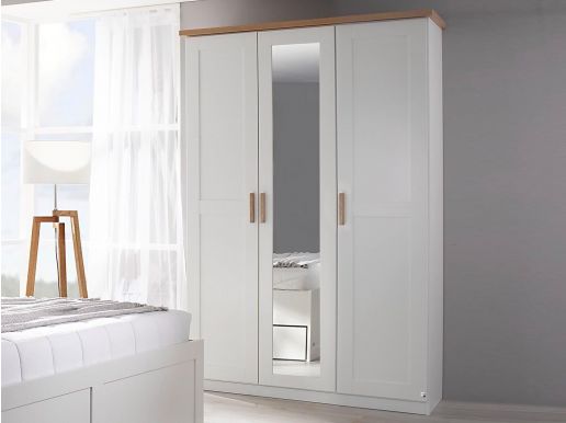 Armoire FARDO 3 portes blanc/sonoma avec miroir