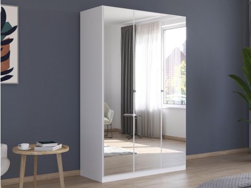 Armoire REFOLACHI 3 portes blanc avec miroir