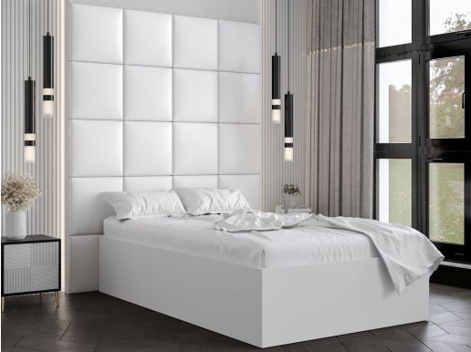 Lit BELCANTO DELUXE 120x200 cm blanc avec tête de lit blanc