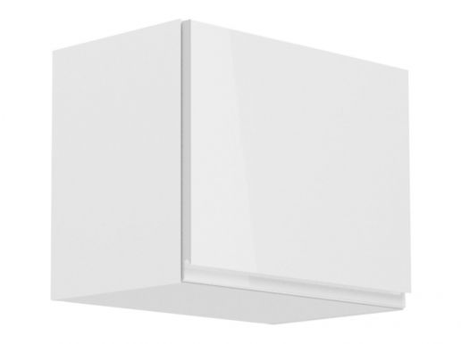 Meuble haut cuisine ASPAS 1 porte battante 50 cm blanc/blanc laqué