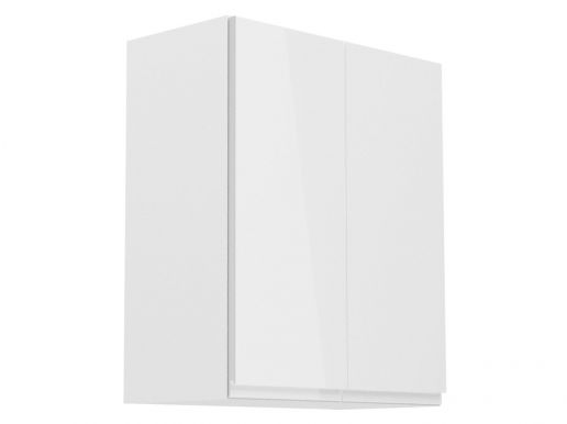 Meuble haut cuisine ASPAS 2 portes 60 cm blanc/blanc laqué