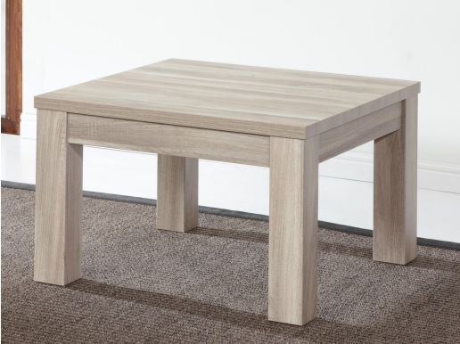 Table basse STONAGE carré chêne aubier gris/marbre