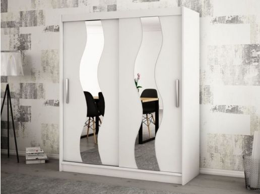 Armoire SEWITE 2 portes coulissantes 150 cm blanc