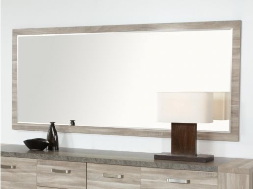 Miroir STONAGE 160 cm chêne aubier gris/marbre