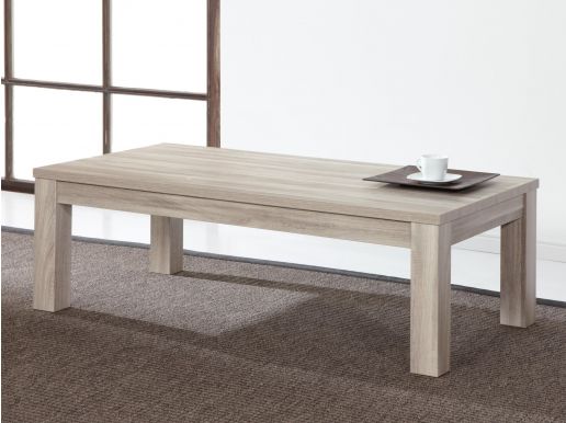 Table basse STONAGE rectangulaire chêne aubier gris/marbre