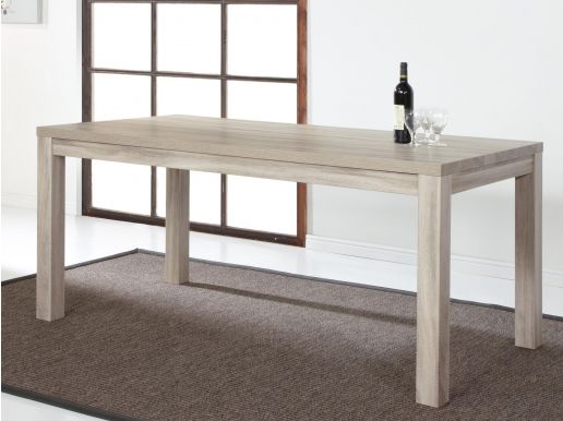 Table repas STONAGE 230 cm chêne aubier gris/marbre