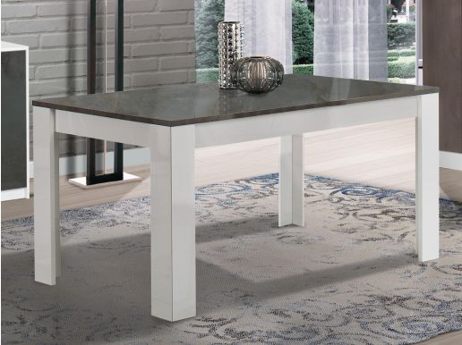 Table repas GIARDINO 190 cm blanc/graphite