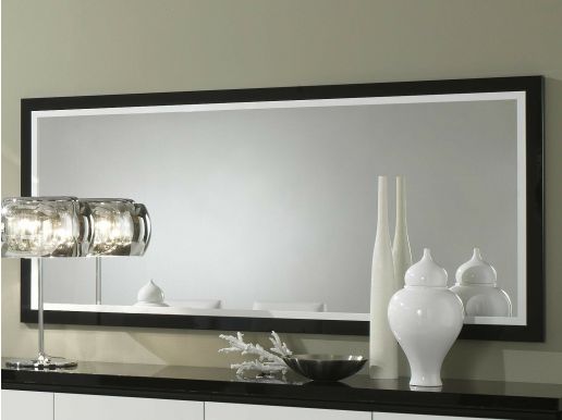 Miroir ROMEO 180 cm noir laque/blanc laque