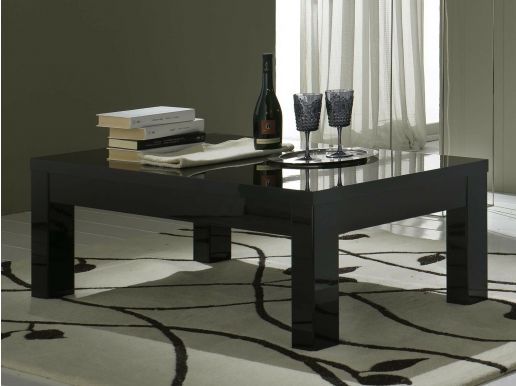 Table basse ROMEO rectangulaire noir laque