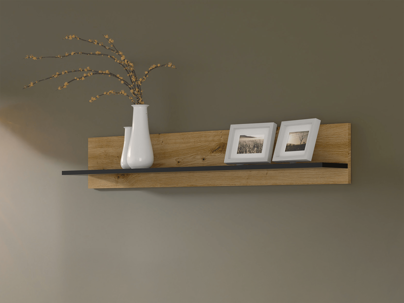 Étagère ORISA 150 cm chêne artisan/noir