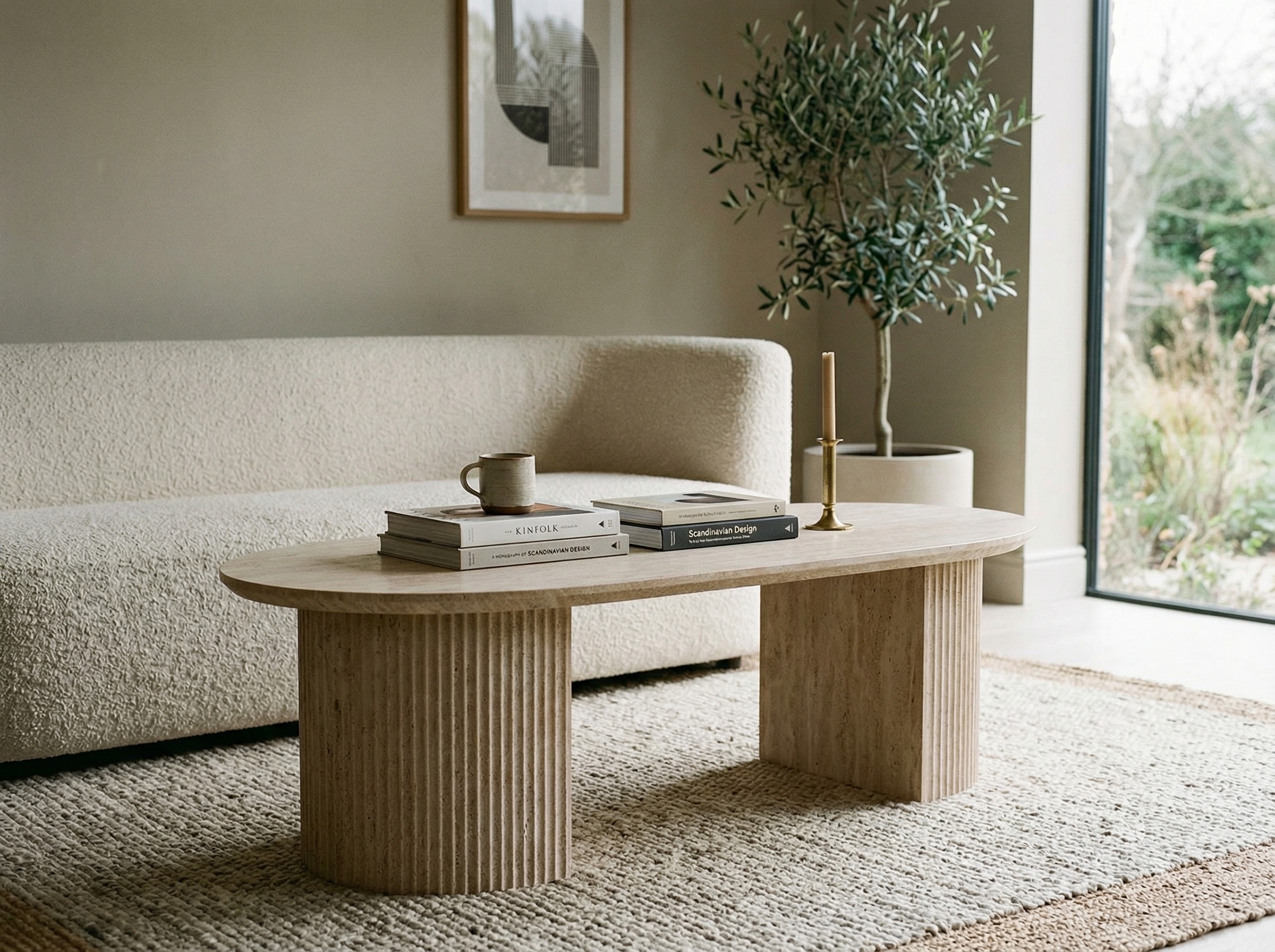 Table basse LARUSSO 120 cm travertin