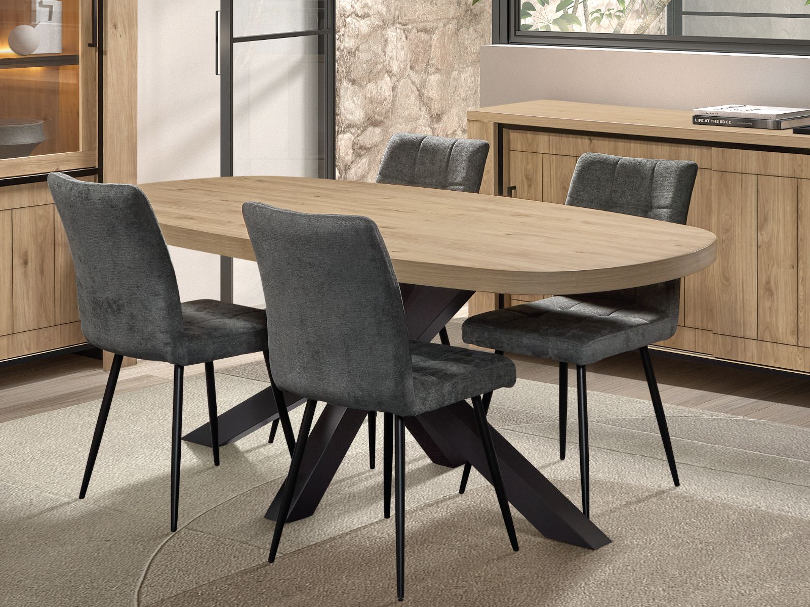 Table repas ovale URGOT 210 cm chêne castle